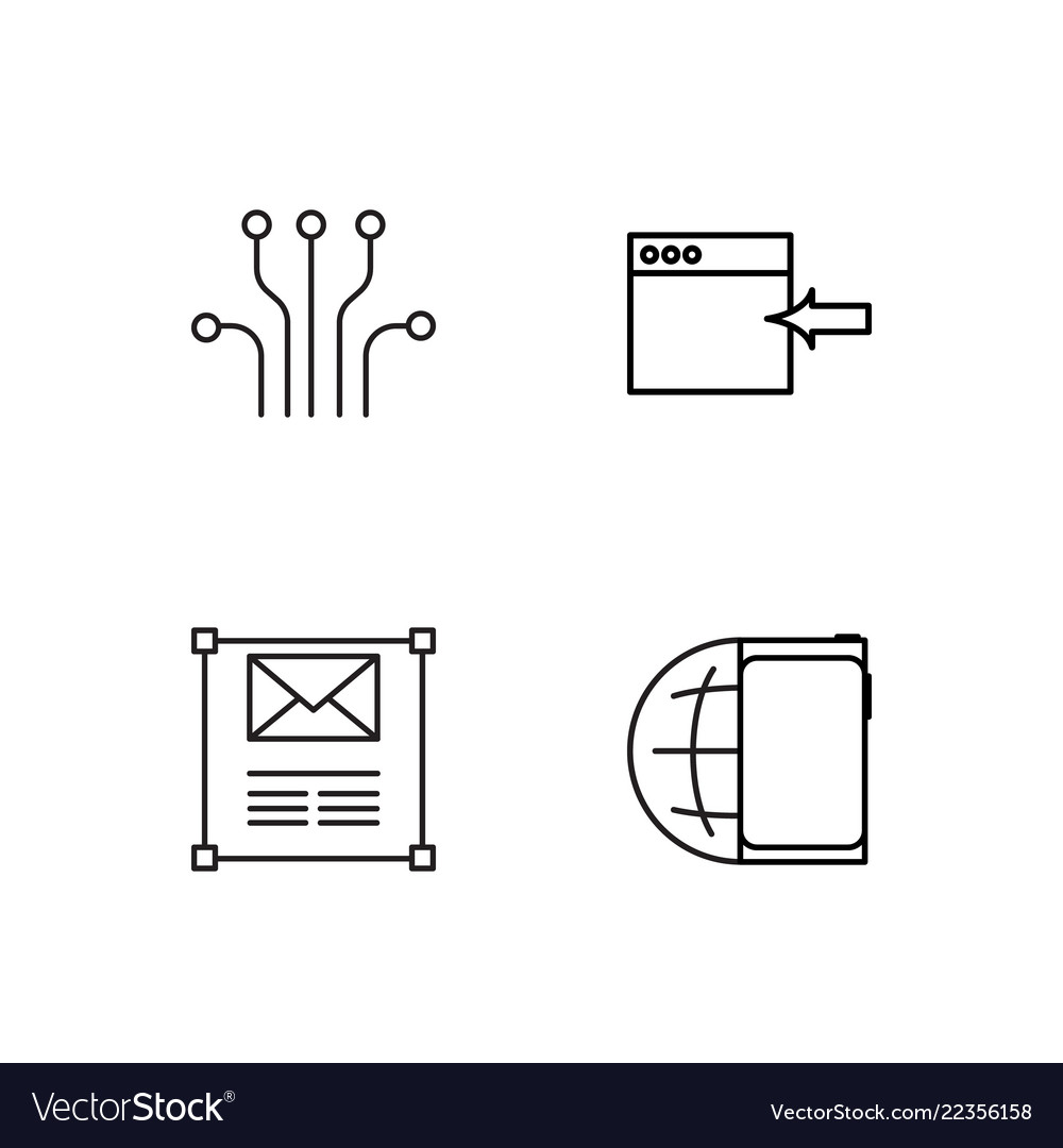 Web simple outlined icons set
