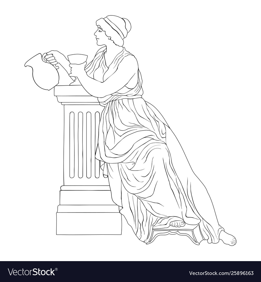 Ancient greek woman Royalty Free Vector Image - VectorStock