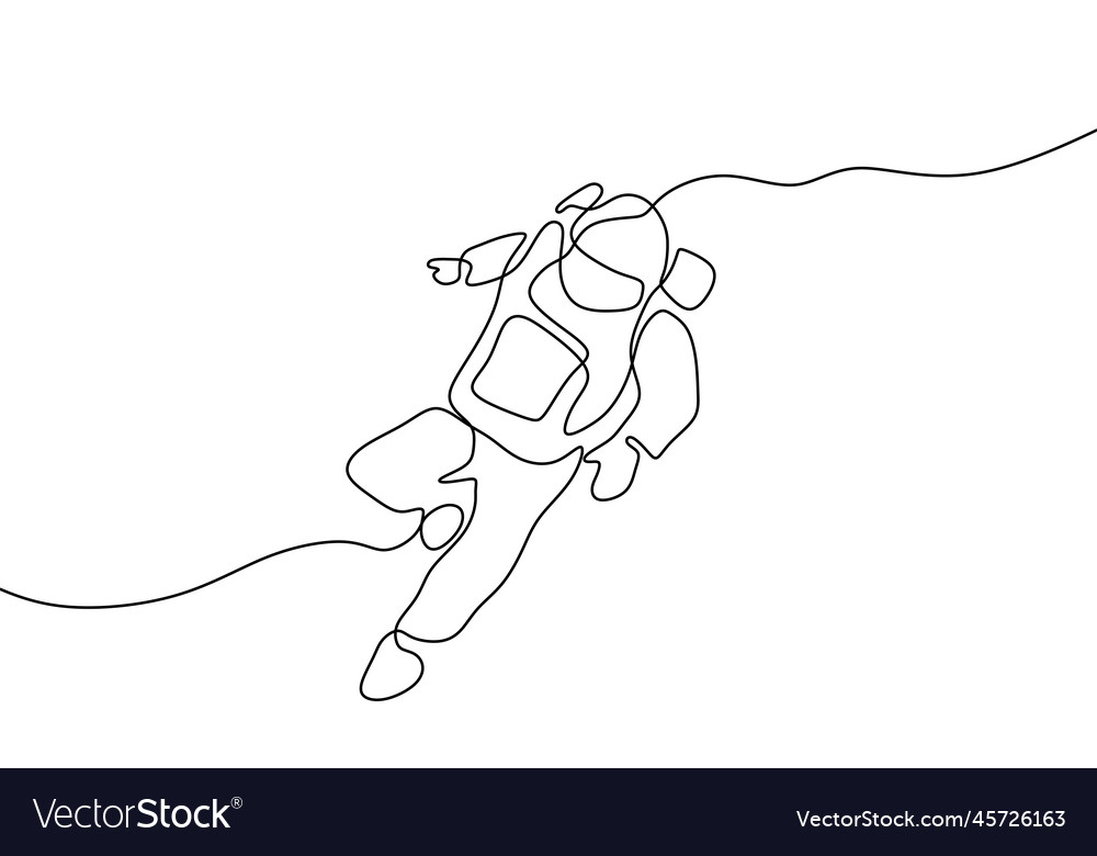 Astronaut one line drawing minimal design vector image Astronaut one line drawing minimal design