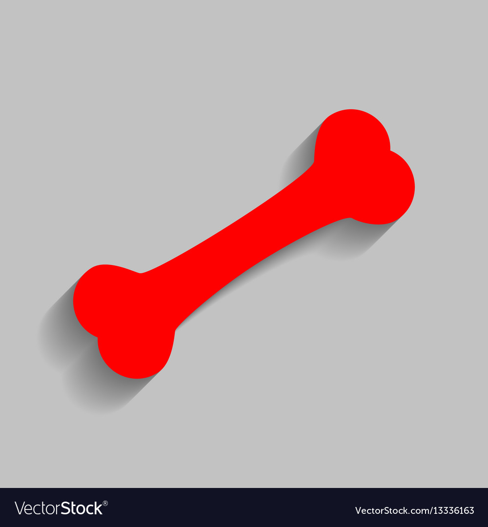 Bone sign red icon with soft