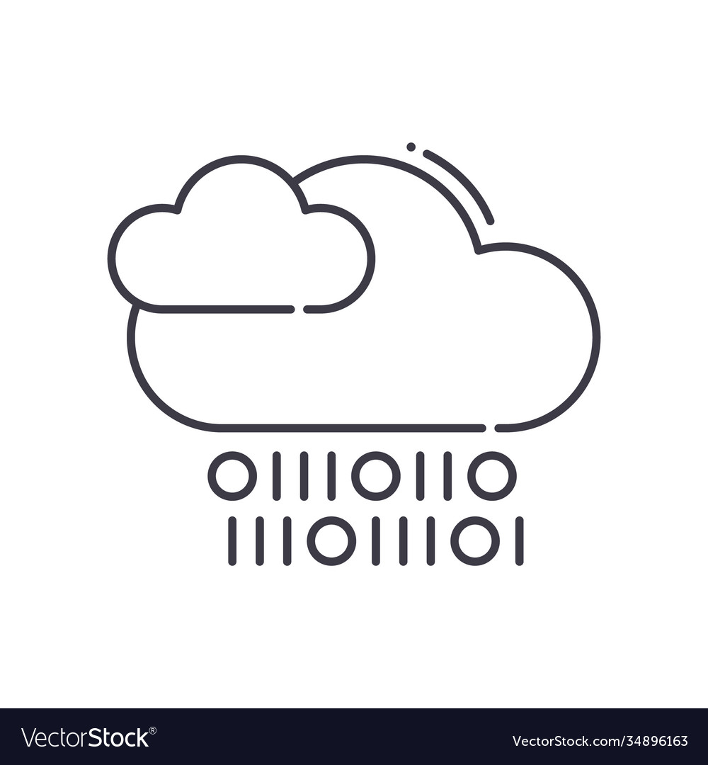 Cloud data concept icon linear isolated