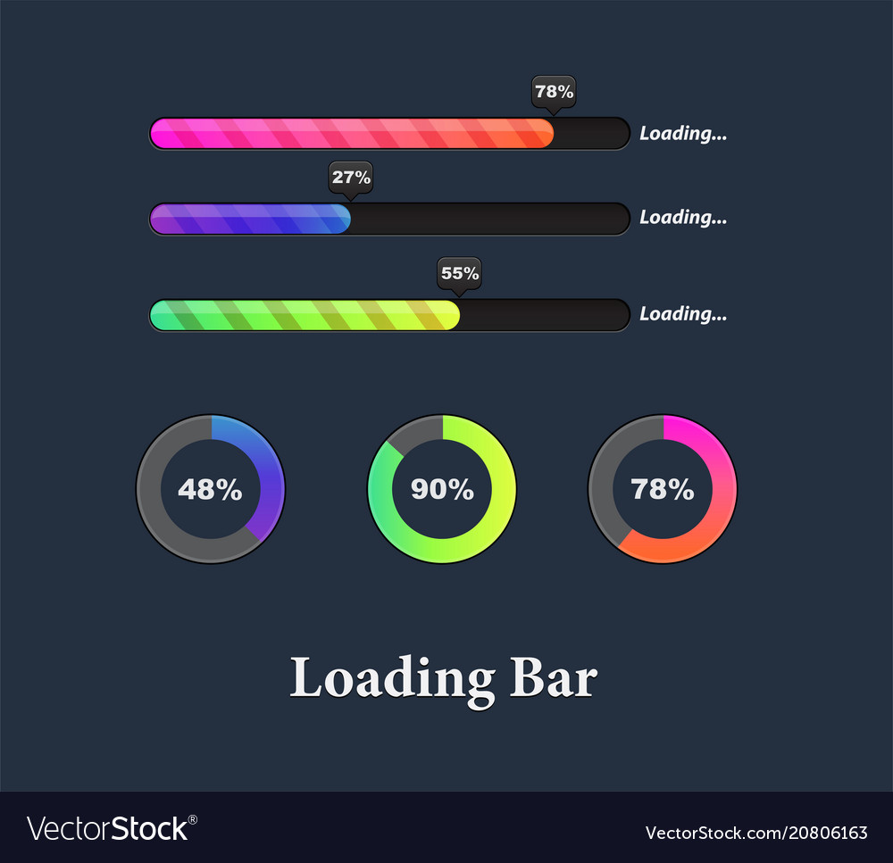 Colorful Loading Bar Set - Circular & Progress
