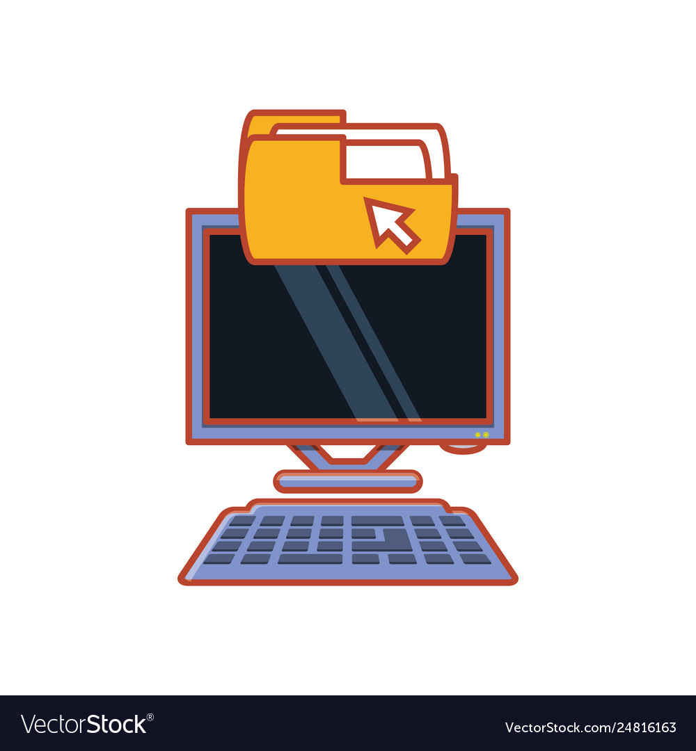 Computer desktop with folder