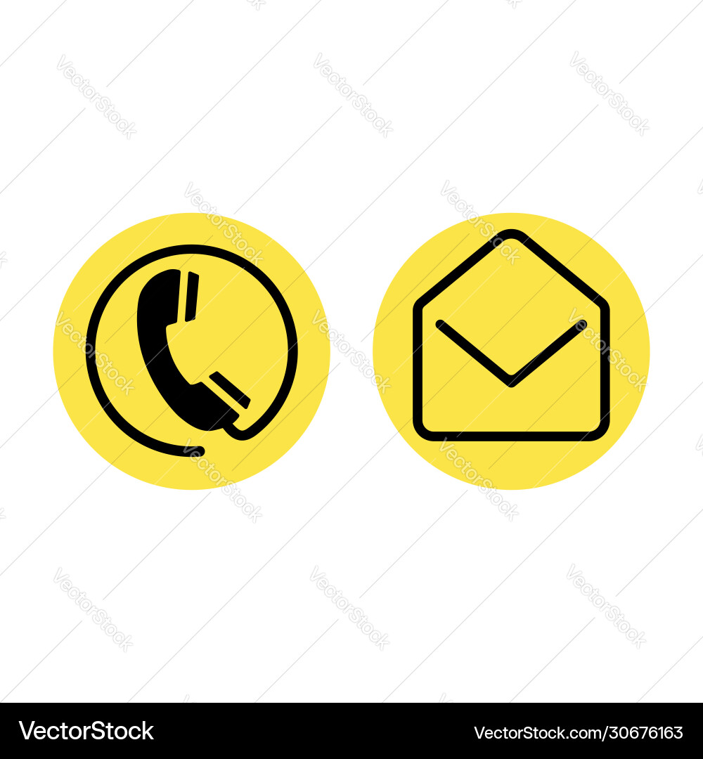 Contact set - email envelope phone icons Vector Image