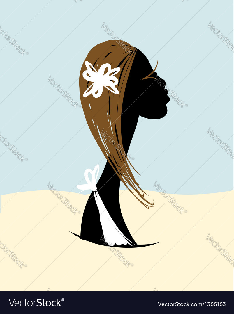 Female head silhouette for your design