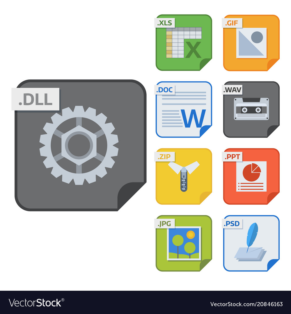 File types icons and formats labels