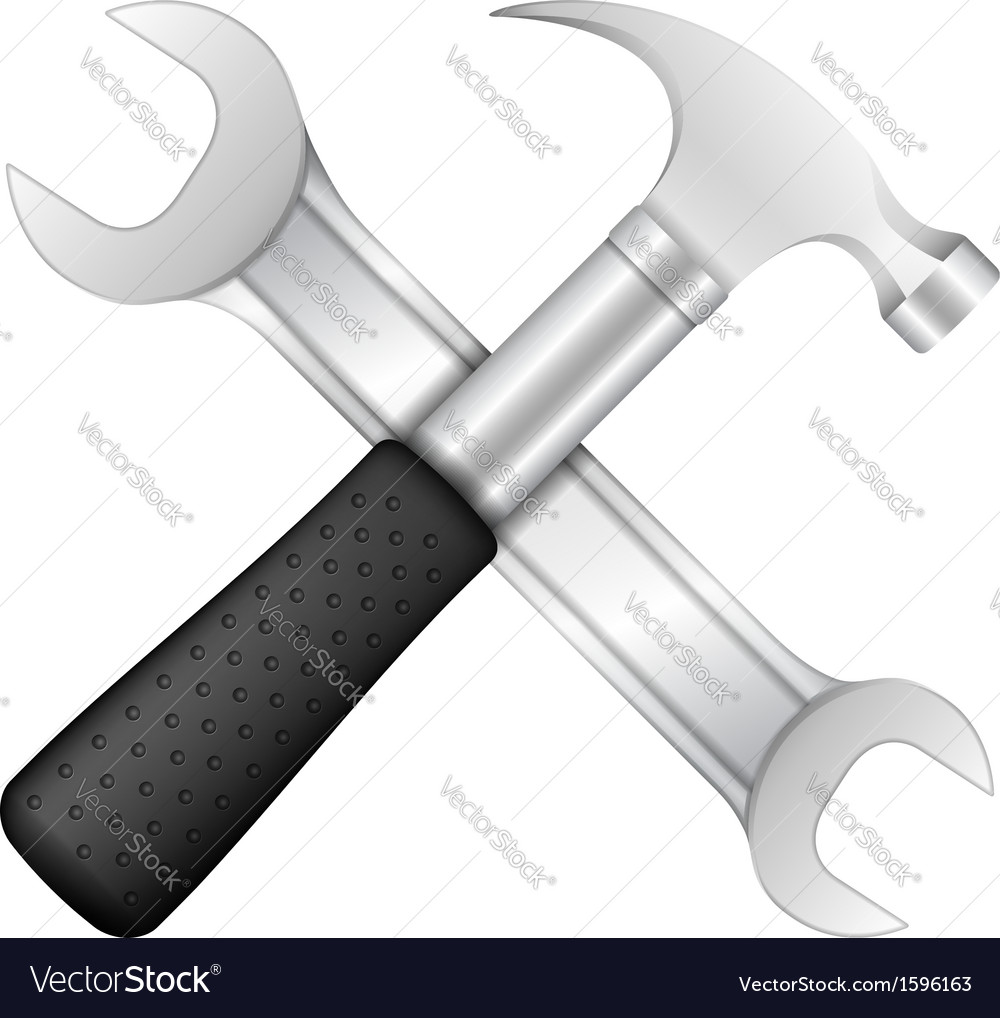 Hammer and wrench Royalty Free Vector Image - VectorStock