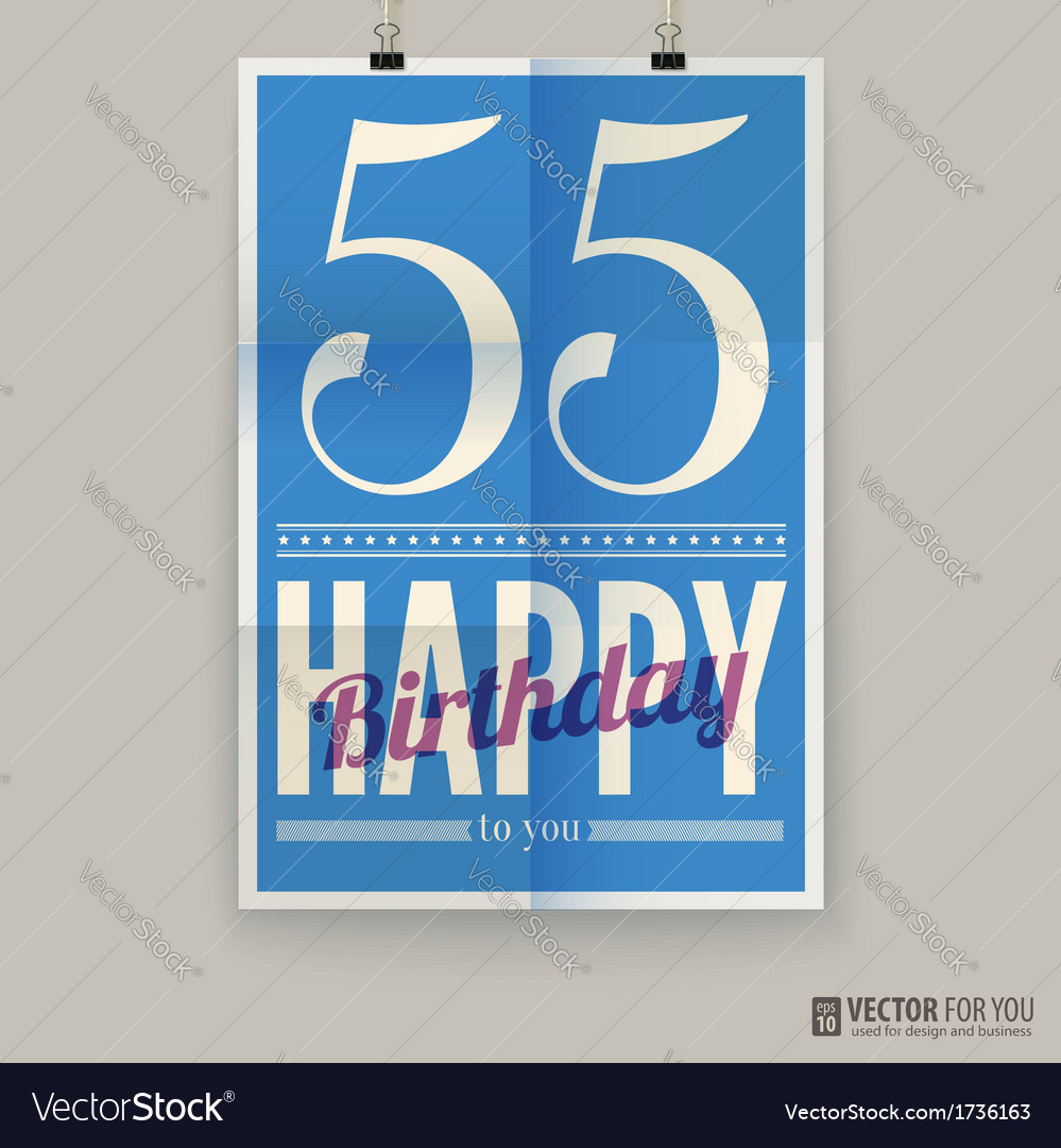 Happy birthday poster card fifty-five years old