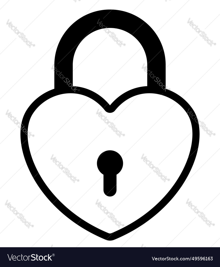 Heart shaped padlock black and white