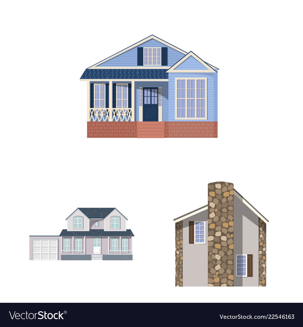 Isolated object of building and front logo set