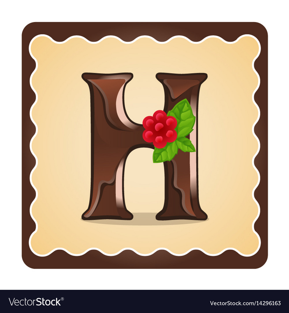 Letter h candies Royalty Free Vector Image - VectorStock