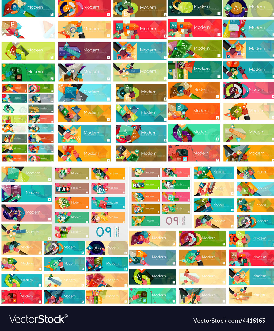 Mega set of universal web option infographic