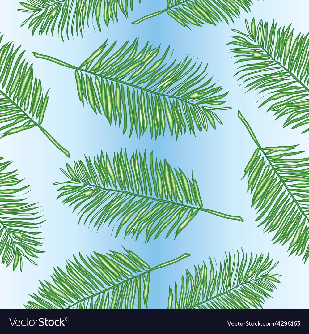 Palm leaves abstract seamless pattern