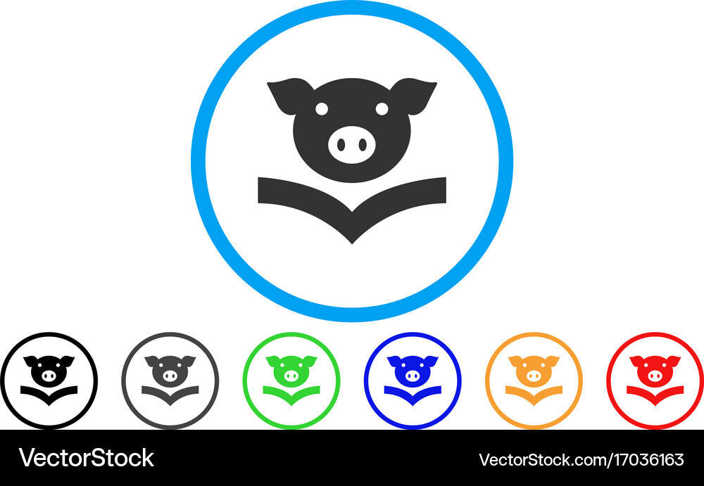 Pig knowledge rounded icon Royalty Free Vector Image
