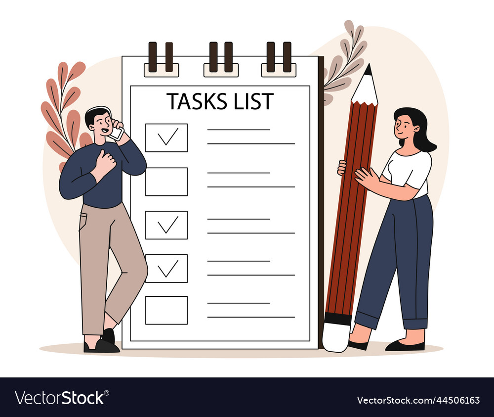 Tasks list concept vector image Tasks list concept