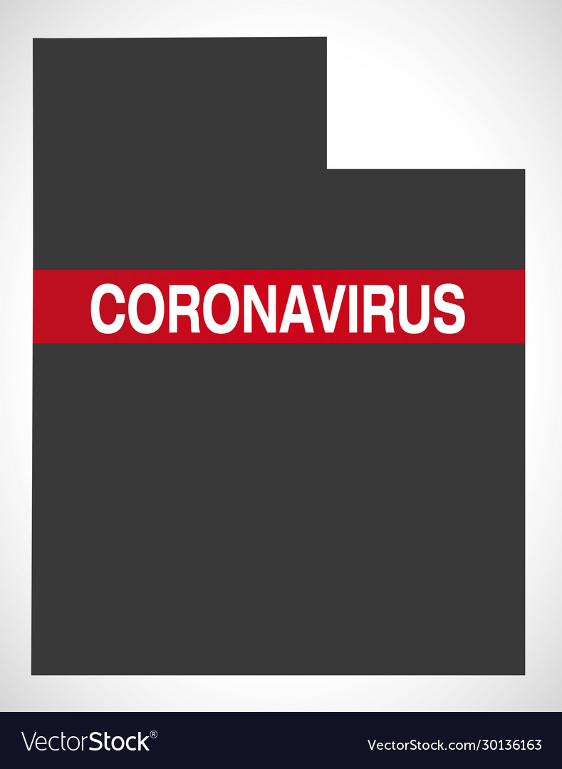 Utah usa federal state map with coronavirus