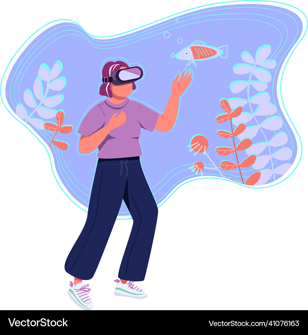 Virtual reality flat concept Royalty Free Vector Image