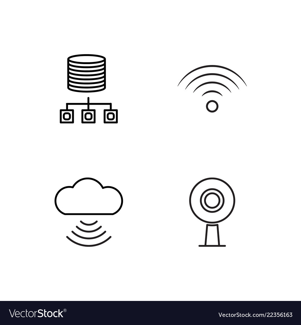 Web simple outlined icons set
