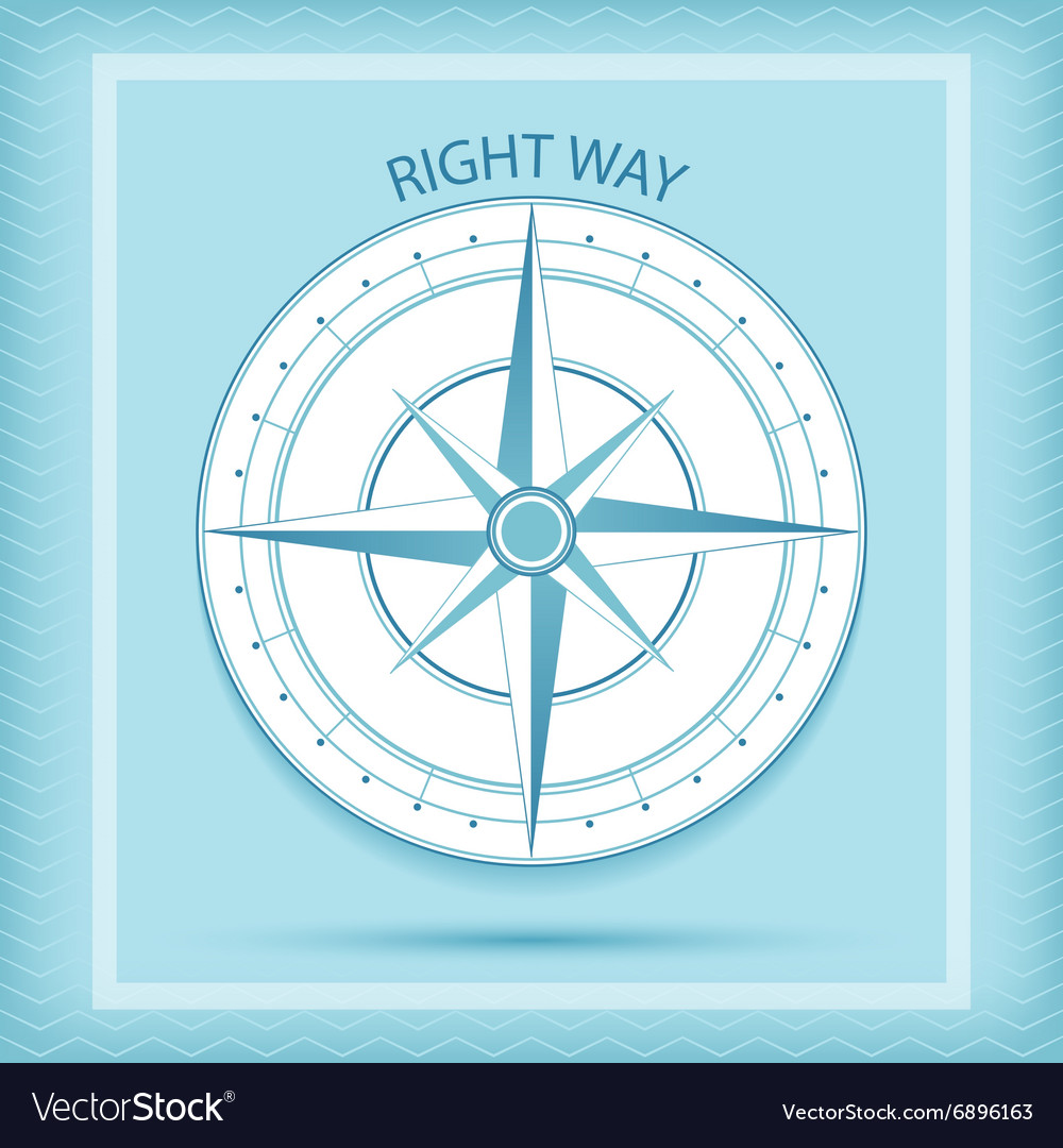 Wind rose symbol compass - right way concept Vector Image