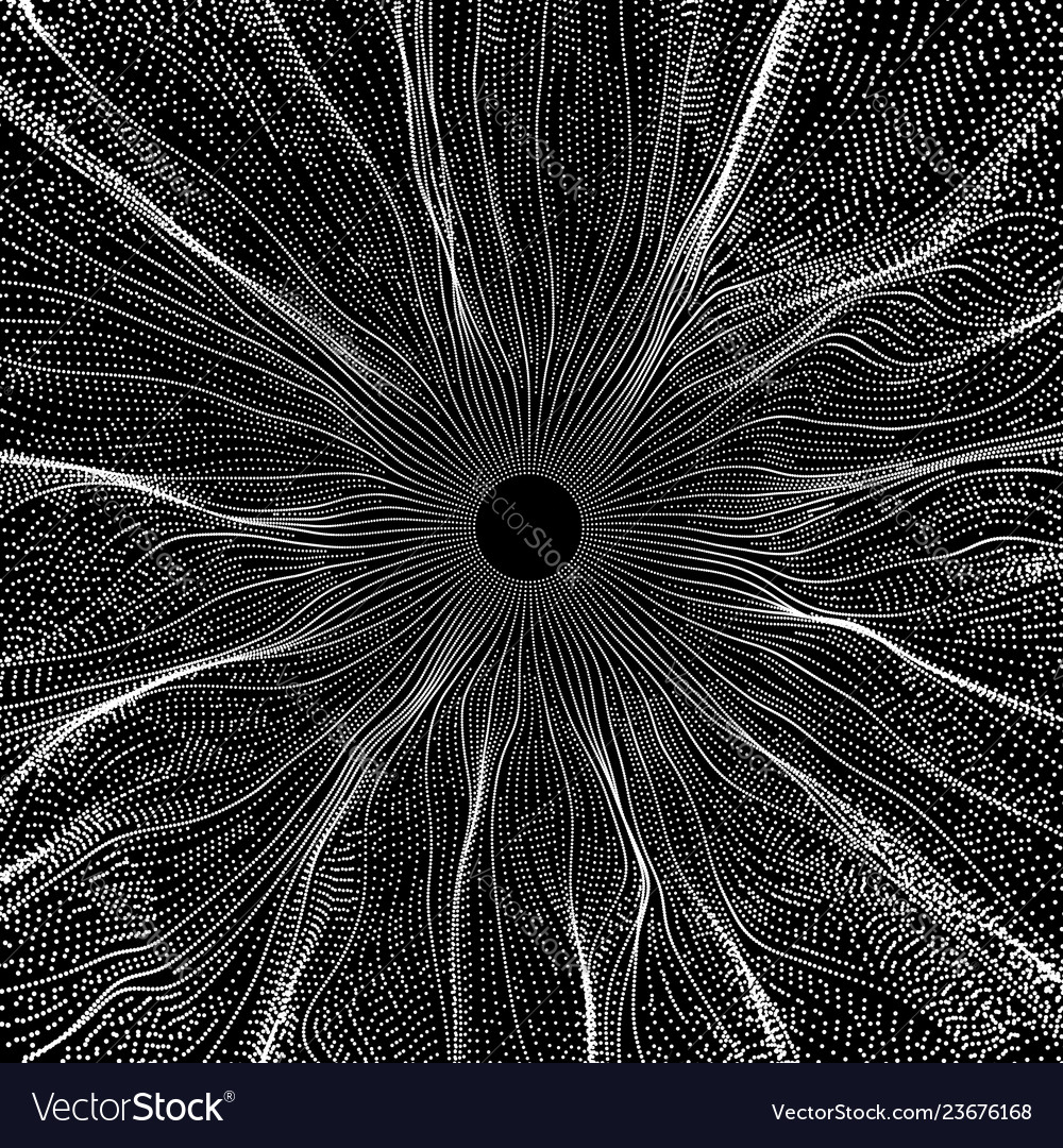 Array with dynamic particles 3d technology style vector image Array with dynamic particles 3d technology style