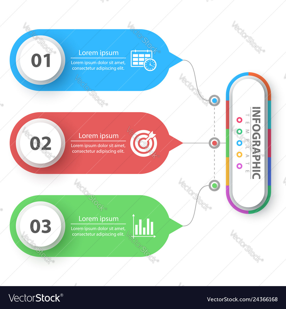 Business infographic paper origami template