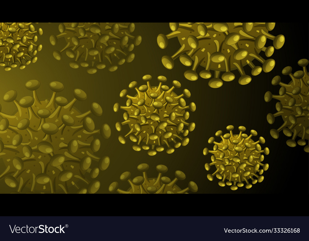 Coronavirus structure yellow background Royalty Free Vector