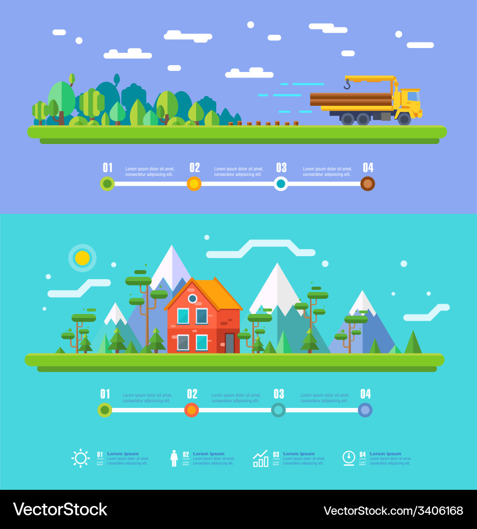 Ecology infographic elements flat design Vector Image
