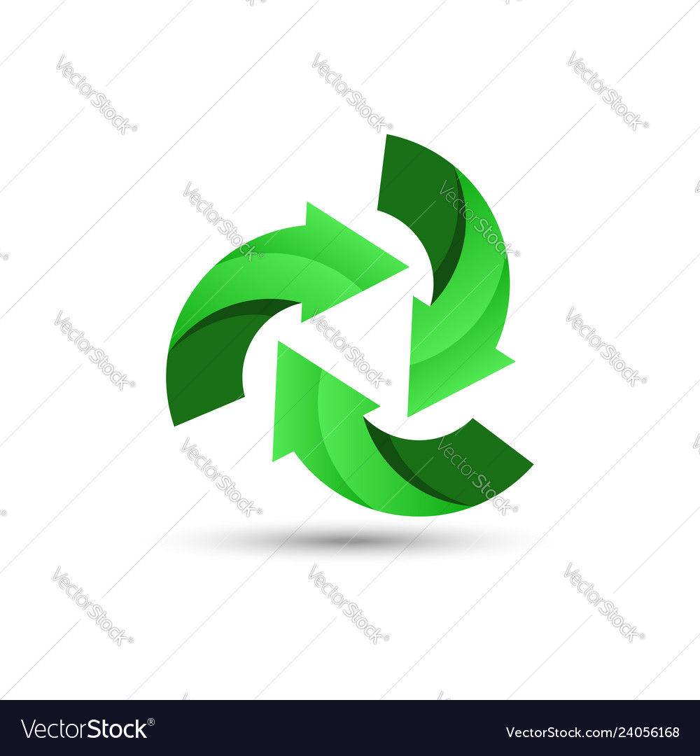 Green recycling logo