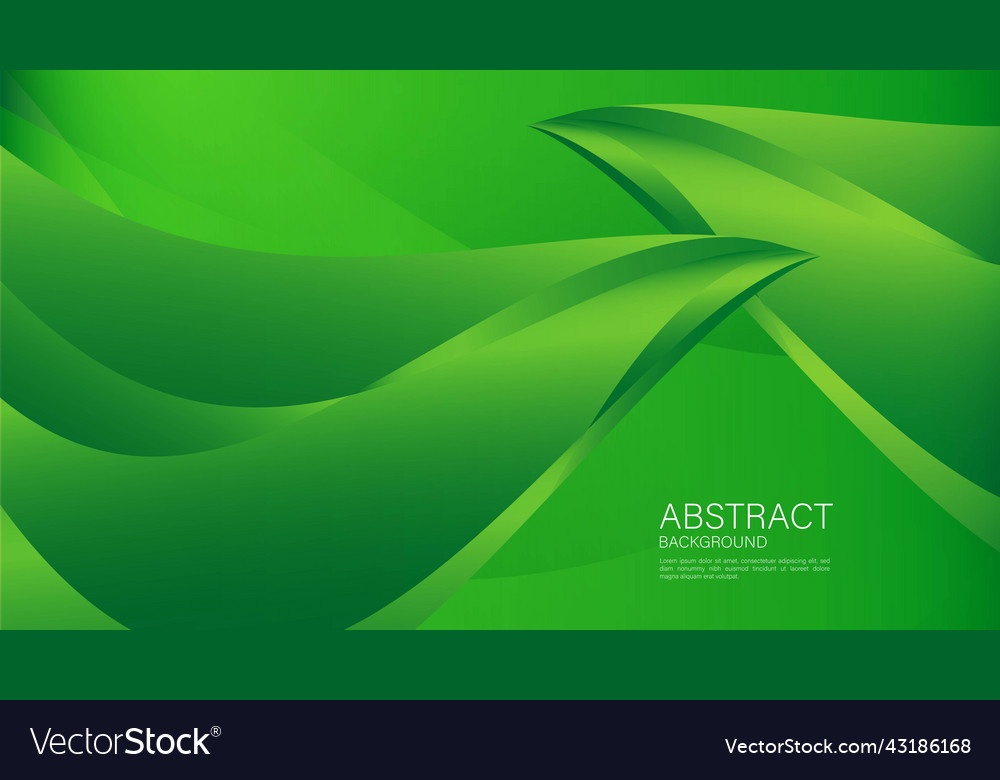 Green wave abstract background pattern vector image Green wave abstract background pattern