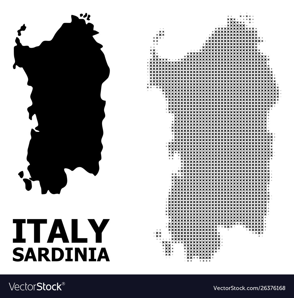 Halftone pattern and solid map sardinia