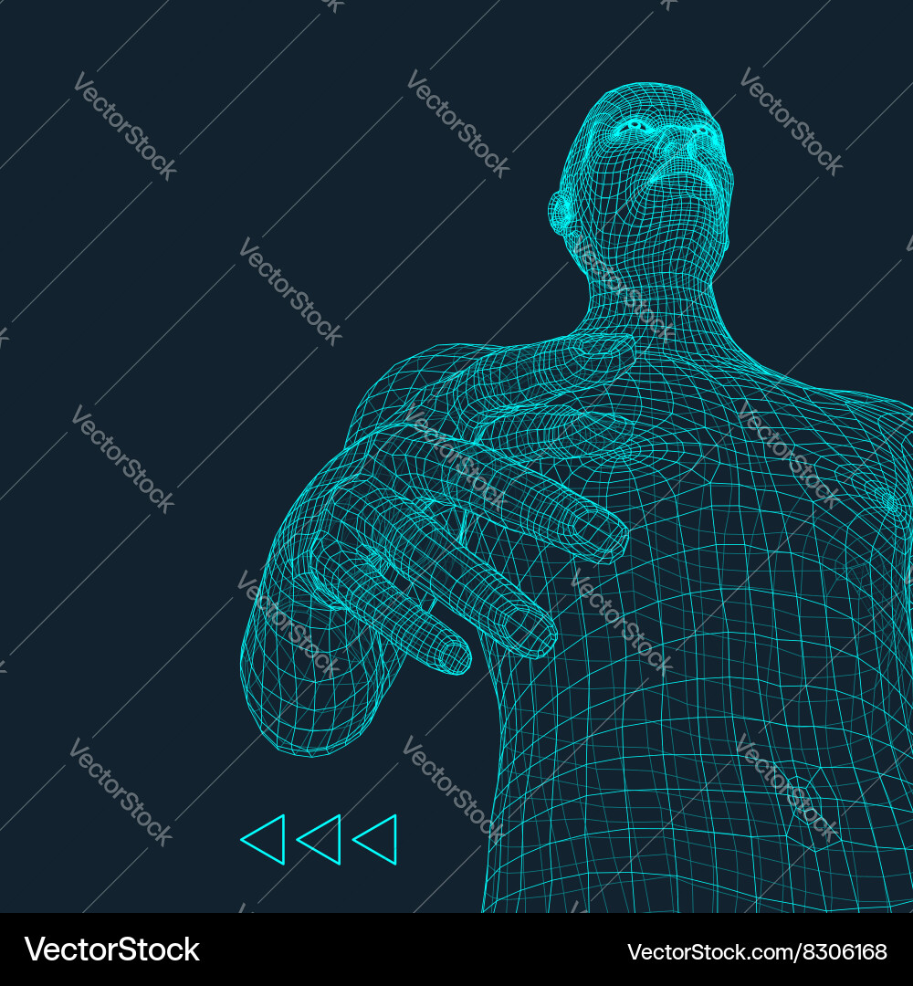 Man 3d model of human body model Royalty Free Vector Image