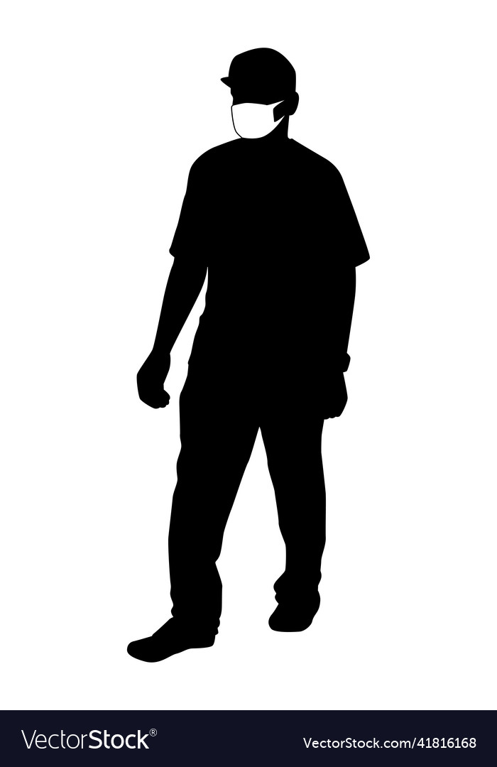 Man with mask silhouette