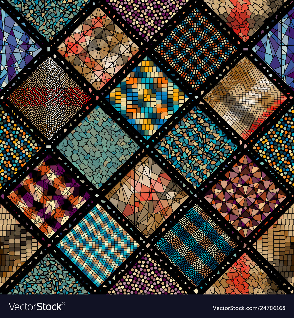 Mosaic art pattern image vector image Mosaic art pattern image