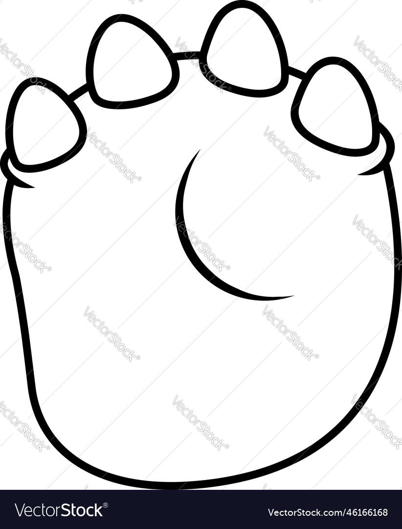 Outlined bottom brachiosaurus dinosaur paw Vector Image