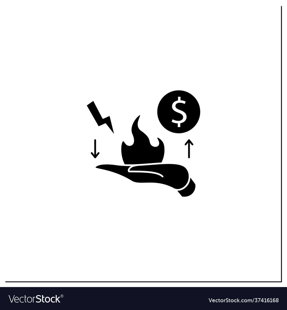 Risk management glyph icon