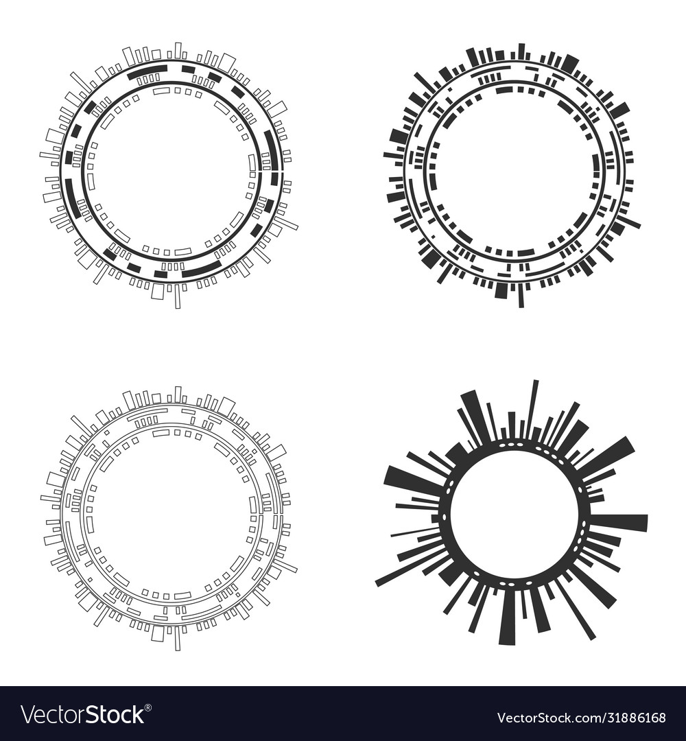 Set abstract circle futuristic user interfaces vector image Set abstract circle futuristic user interfaces