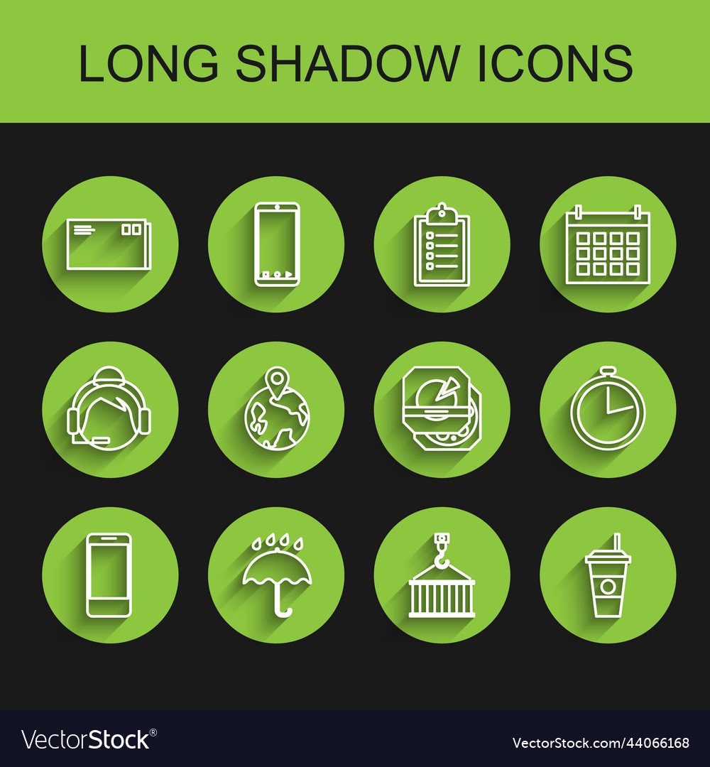 Set line mobile phone with app delivery tracking vector image Set line mobile phone with app delivery tracking