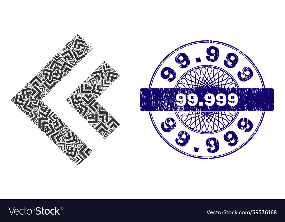 Shift left recursive mosaic of icons vector image Shift left recursive mosaic of icons