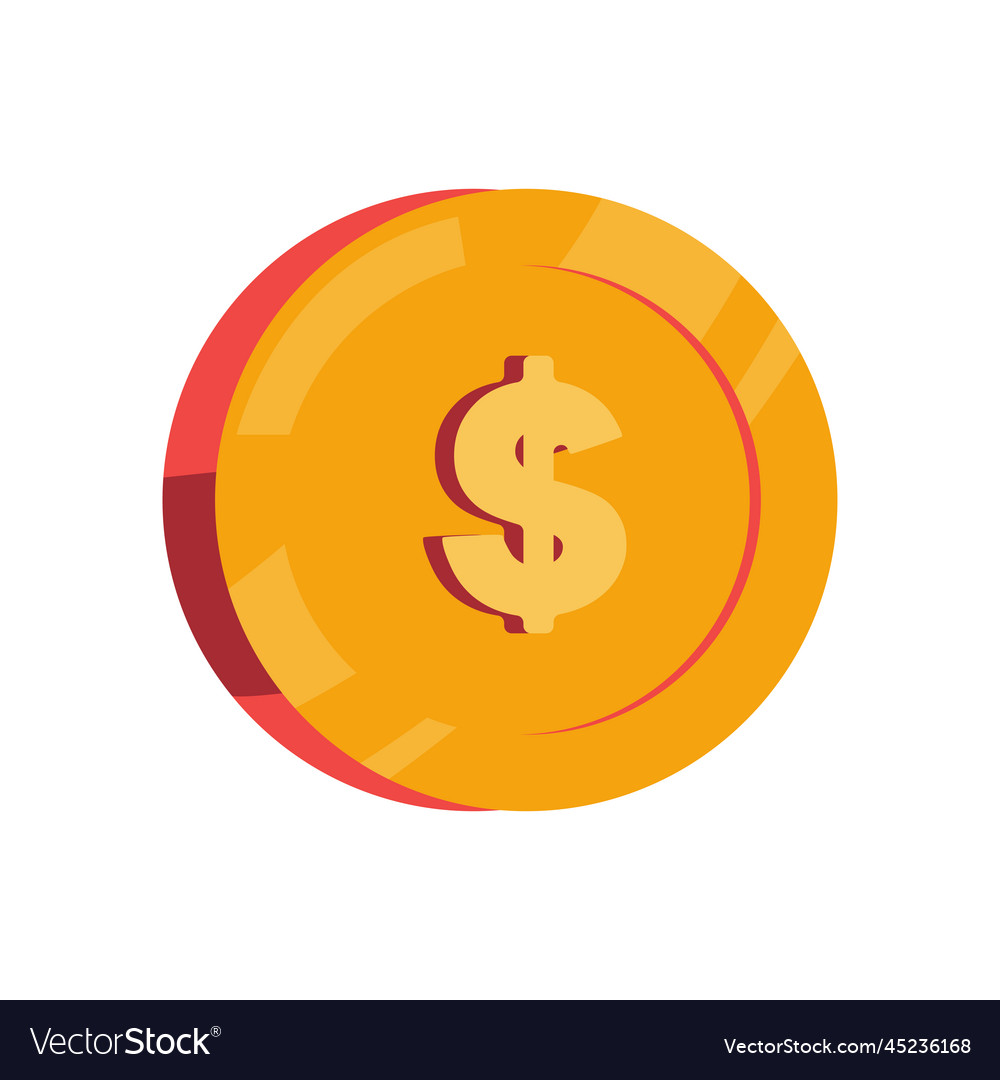 Shinny gold coin Royalty Free Vector Image - VectorStock