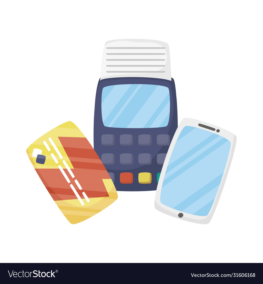 Smartphone dataphone and credit card design Vector Image