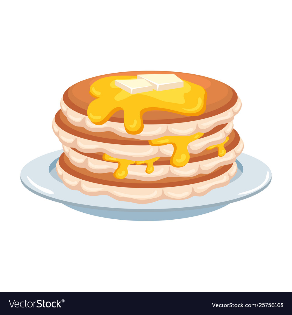 Sweet pancakes with maple syrup Royalty Free Vector Image