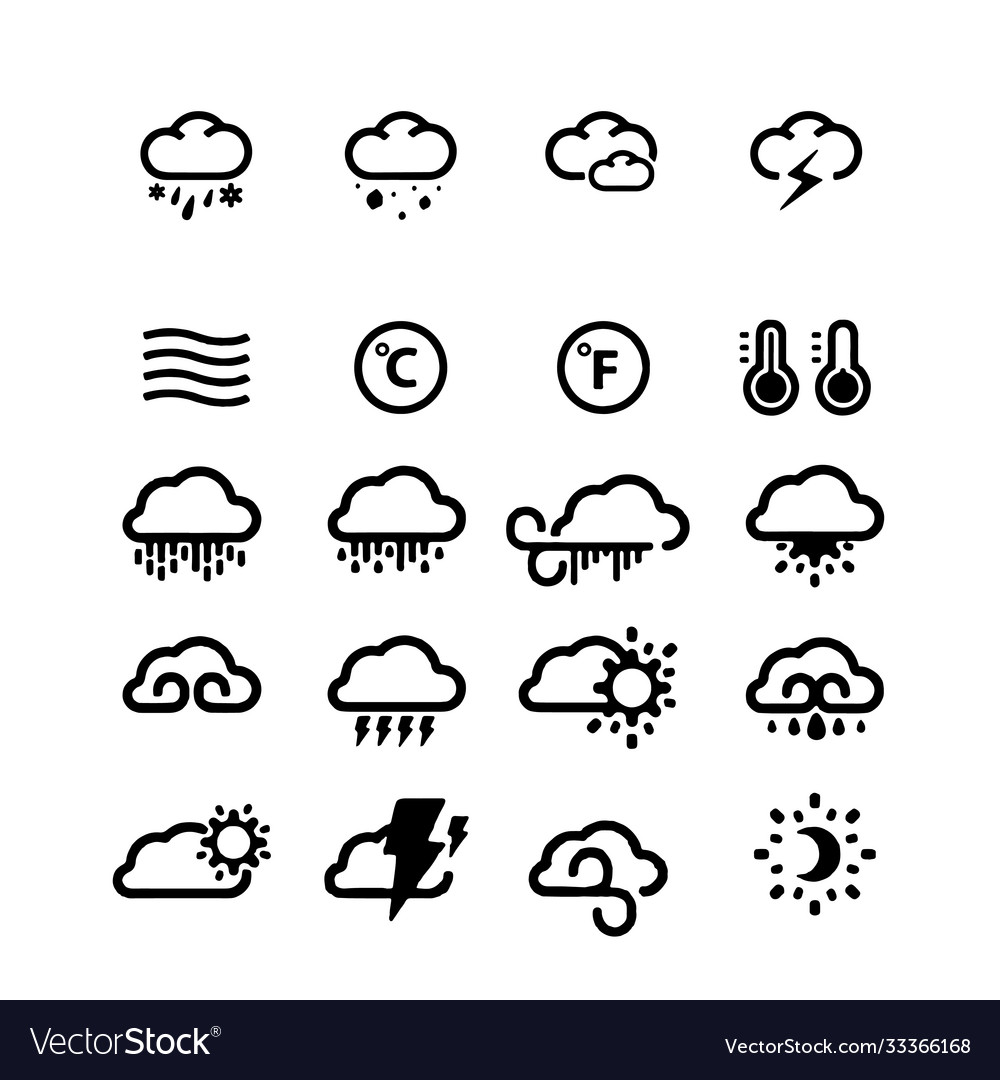 Weather icons with white background