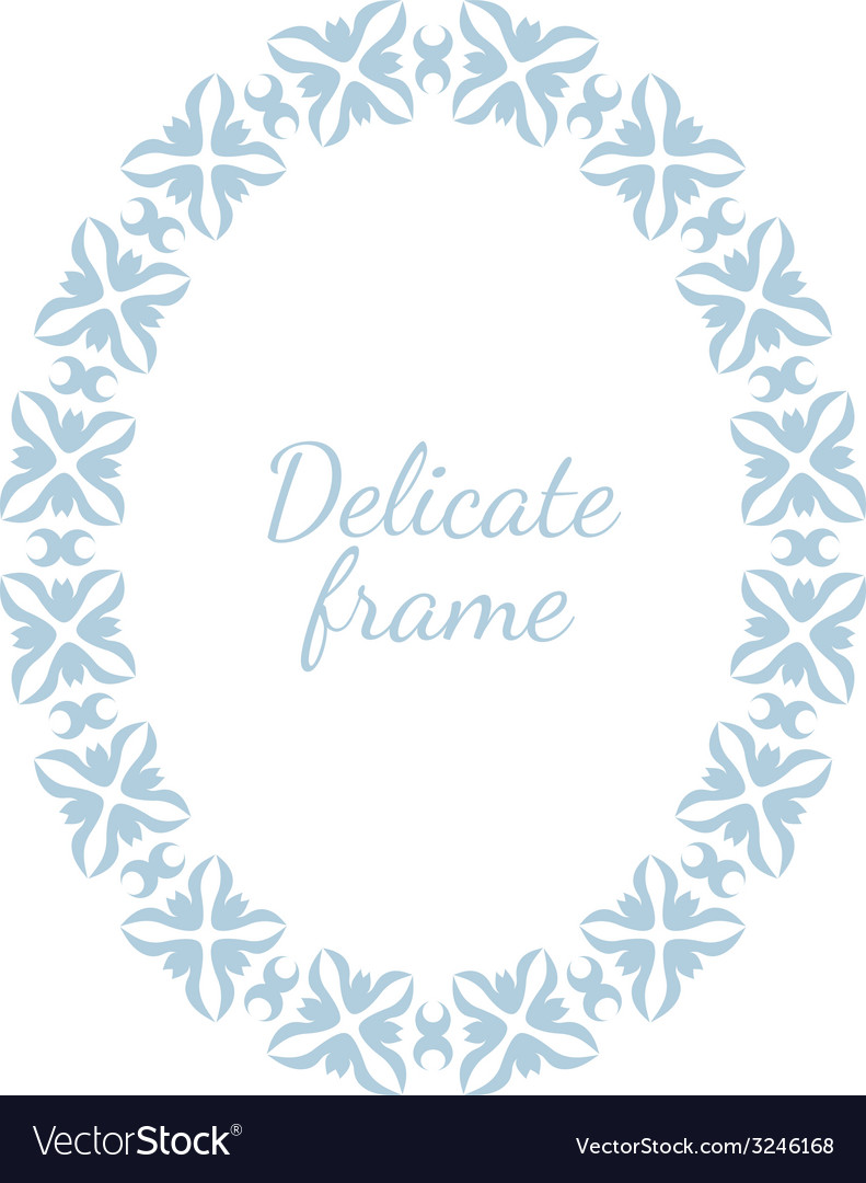 White convex oval delicate frame