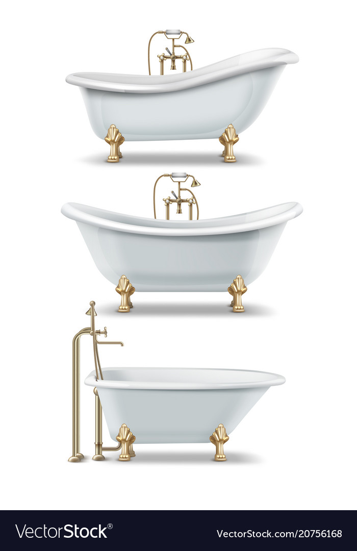 White vintage bathtubs Royalty Free Vector Image