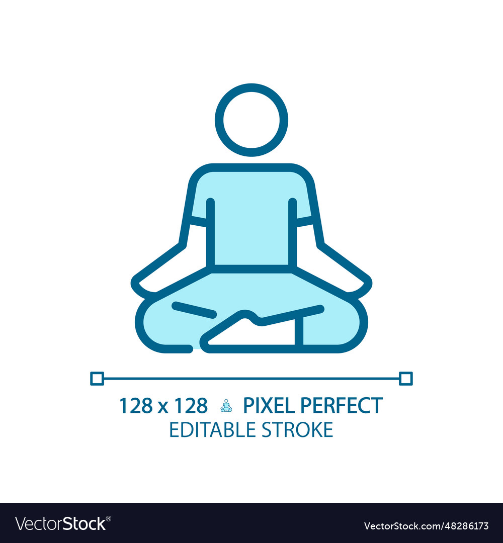 2d customizable lotus position linear icon