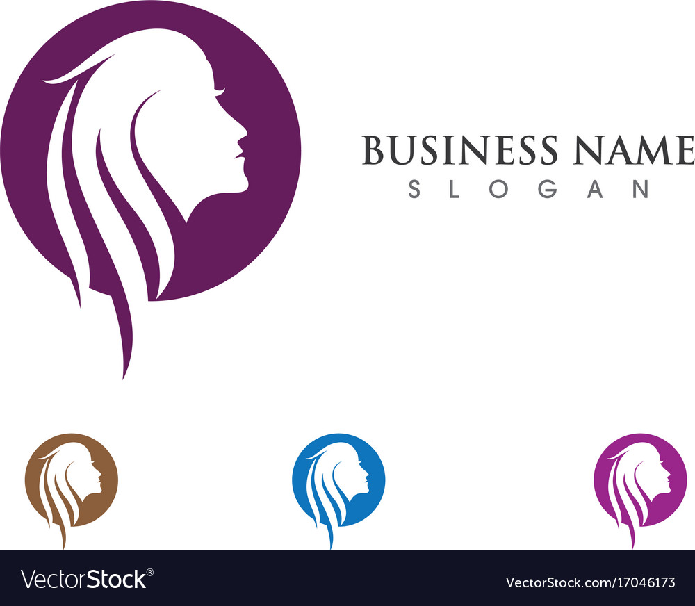Beauty women face silhouette character logo
