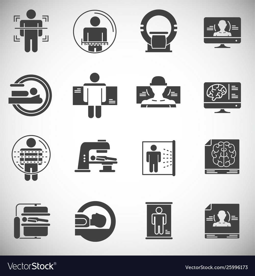 Body scan related icon set on background vector image Body scan related icon set on background