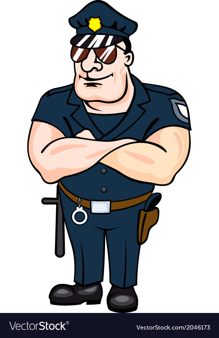 Cartoon policeman Royalty Free Vector Image - VectorStock