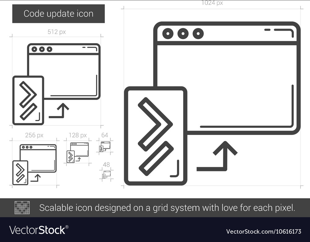 Code update line icon