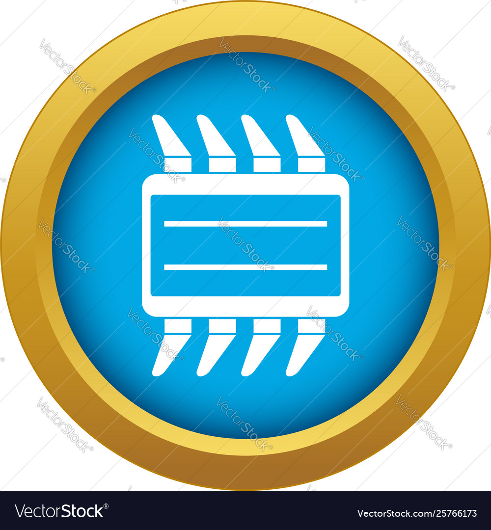 Cpu icon blue isolated Royalty Free Vector Image